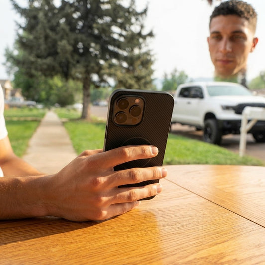 Carbon Fiber Magnetic Leather Phone Case